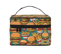 WZYCWB Jolie trousse de maquillage pour femme - Grande trousse de maquillage portable de grande capacité - Sac de rangement pour filles - Noir - Taille unique - Noir - Taille unique, Noir , Taille