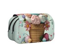 WZYCWB Jolie trousse portable avec impression de crème glacée, idéale pour organiser les stylos au bureau ou ranger des pinceaux de maquillage