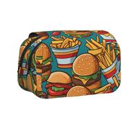 WZYCWB Jolie trousse portable pour hamburger frites, idéale pour organiser les stylos au bureau ou ranger des pinceaux de maquillage