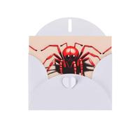 WZYCWB Jolies cartes de vacances blanches imprimées avec petite araignée rouge - Parfaites pour les vœux de vacances réconfortants