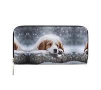 WZYCWB Jolies pochettes en cuir avec fermeture éclair et porte-cartes - Parfaites pour les voyages ou un usage quotidien, Un chien endormi, Taille unique