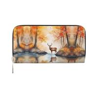 WZYCWB Jolies pochettes en cuir avec fermeture éclair et porte-cartes - Parfaites pour les voyages ou un usage quotidien, Beau cerf, Taille unique