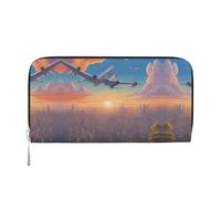 WZYCWB Jolies pochettes en cuir avec fermeture éclair et porte-cartes - Parfaites pour les voyages ou un usage quotidien, Magnifique avion, Taille unique