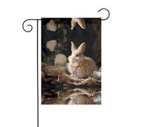WZYCWB Jolis drapeaux de jardin en forme de lapin - 30,5 x 45,7 cm - Drapeaux décoratifs à suspendre