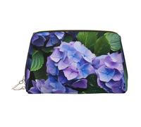 WZYCWB Juicy Peach Trousse à maquillage en cuir Motif pêche - Parfait pour les bagages à main ou l'organisation de la maison, Hortensia en fleurs, Taille unique