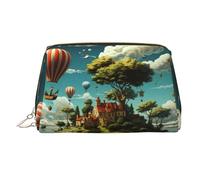 WZYCWB Juicy Peach Trousse à maquillage en cuir Motif pêche - Parfait pour les bagages à main ou l'organisation de la maison, Ballon Island House, Taille unique