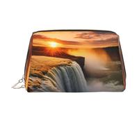 WZYCWB Juicy Peach Trousse à maquillage en cuir Motif pêche - Parfait pour les bagages à main ou l'organisation de la maison, Cascades intéressantes, Taille unique