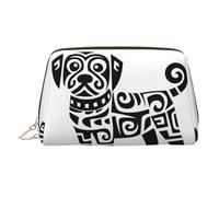 WZYCWB Juicy Peach Trousse à maquillage en cuir Motif pêche - Parfait pour les bagages à main ou l'organisation de la maison, Chien articulé, Taille unique