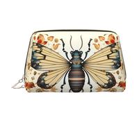 WZYCWB Juicy Peach Trousse à maquillage en cuir Motif pêche - Parfait pour les bagages à main ou l'organisation de la maison, Impressions d'insectes, Taille unique