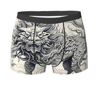 WZYCWB Kirin Line Drawing Printed Boxer pour homme - Slip respirant et à séchage rapide, multiple (S-XXL), noir, Small