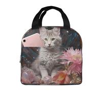 WZYCWB Kitten by the Crystal Bent-on Sac à déjeuner réutilisable et unisexe, design pratique pour répondre aux besoins quotidiens de transport