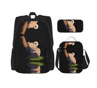 WZYCWB Koala in the sun Sac à dos (3 pièces) - Grande capacité - Sac à dos d'écolier - Trousse à crayons - Sac à déjeuner