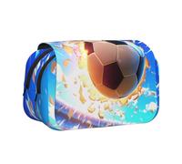 WZYCWB La trousse à crayons portable avec impression ballon de football volant est idéale pour organiser les stylos au bureau ou ranger des pinceaux de maquillage