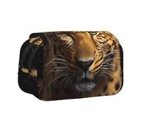 WZYCWB La trousse portable à motif léopard aux yeux profonds est idéale pour organiser des stylos au bureau ou ranger des pinceaux de maquillage
