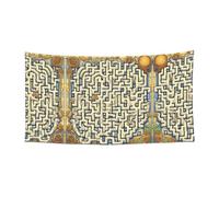 WZYCWB Labyrinthe Treasure Map Printed Event Party Decoration Hanging Flag, 70 x 35, Intérieur Extérieur Fond Suspendu Bannière Drapeau