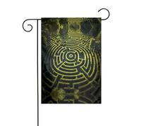 WZYCWB labyrinthes imprimés drapeaux décoratifs de jardin, petits drapeaux d'extérieur imperméables, décoration d'ambiance festive