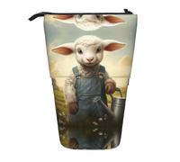 WZYCWB L'agneau avec la bouilloire. Porte-stylo rétractable imprimé Convient pour une utilisation comme simple trousse de maquillage, portefeuille, etc.