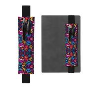 WZYCWB Laugh Heartily Porte-stylo en PVC de grande capacité imprimé + trousse créative avec bande élastique antidérapante