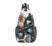 WZYCWB Le beau sac à bandoulière imprimé papillon pour homme - Sac à dos décontracté avec sangle réglable pour la course, la randonnée et les trajets quotidiens