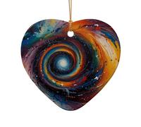 WZYCWB Le pendentif en céramique en forme de cœur vortex d'art, parfait pour décorer votre arbre de Noël pour les fêtes d'hiver