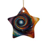 WZYCWB Le pendentif en céramique en forme d'étoile vortex d'art, parfait pour décorer votre arbre de Noël pour les fêtes d'hiver