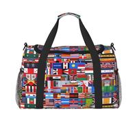 WZYCWB Le sac de voyage Deep Ocean pour le week-end, le fitness, le yoga convient pour le fitness et d'autres scénarios, Divers drapeaux, Taille unique