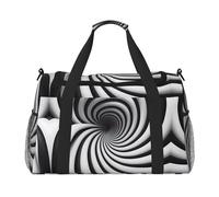 WZYCWB Le sac de voyage portable léopard aux yeux profonds convient pour le fitness et d'autres scénarios, Gif illusion d'optique en spirale, Taille unique