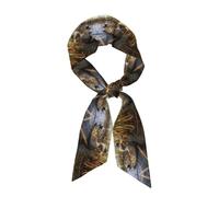 WZYCWB Leisurely Mallard Duck Écharpe en soie imprimée pour femme 119,1 x 7,9 cm, châle chaud pour les trajets et les rendez-vous, noir, taille unique