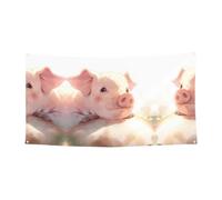 WZYCWB Les cochons sont à la recherche. Bannière de décoration de fête adaptée pour les fêtes d'anniversaire ou les décorations de vacances