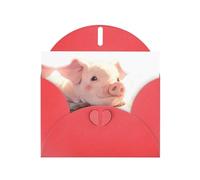WZYCWB Les cochons sont à la recherche de cartes de vacances rouges imprimées - Parfait pour les vœux de vacances réconfortants