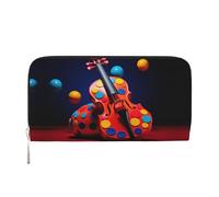 WZYCWB Les pochettes en cuir à motif floral vif avec fermeture éclair et porte-cartes sont parfaites pour les voyages ou un usage quotidien, Image de fond violon, One Size