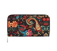 WZYCWB Les pochettes en cuir à motif floral vif avec fermeture éclair et porte-cartes sont parfaites pour les voyages ou un usage quotidien, Motifs imprimés vintage, Taille unique