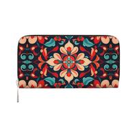 WZYCWB Les pochettes en cuir à motif floral vif avec fermeture éclair et porte-cartes sont parfaites pour les voyages ou un usage quotidien, Pétales à impact visuel, Taille unique