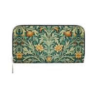 WZYCWB Les pochettes en cuir à motif floral vif avec fermeture éclair et porte-cartes sont parfaites pour les voyages ou un usage quotidien, Motif vintage bleu sarcelle, Taille unique