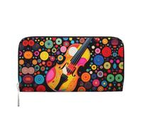 WZYCWB Les pochettes en cuir à motif floral vif avec fermeture éclair et porte-cartes sont parfaites pour les voyages ou un usage quotidien, Tableau à pois pour violon, Taille unique