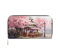 WZYCWB Les pochettes en cuir aquarelle pour chien avec fermeture éclair et porte-cartes sont parfaites pour les voyages ou un usage quotidien, Fleurs de cerisier aquarelle, One Size