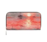 WZYCWB Les pochettes en cuir aquarelle pour chien avec fermeture éclair et porte-cartes sont parfaites pour les voyages ou un usage quotidien, Croisière aquarelle, One Size