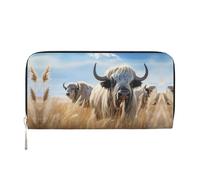 WZYCWB Les pochettes en cuir aquarelle pour chien avec fermeture éclair et porte-cartes sont parfaites pour les voyages ou un usage quotidien, Yak marchant, One Size