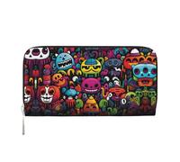 WZYCWB Les pochettes en cuir aquarelle pour chien avec fermeture éclair et porte-cartes sont parfaites pour les voyages ou un usage quotidien, Poupées farfelues., Taille unique