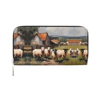 WZYCWB Les pochettes en cuir avec fermeture éclair et porte-cartes Deer by the River sont parfaites pour les voyages ou un usage quotidien, Animaux de la ferme mignons, Taille unique