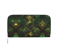 WZYCWB Les pochettes en cuir avec fermeture éclair et porte-cartes Deer by the River sont parfaites pour les voyages ou un usage quotidien, Plaid noir et vert, Taille unique