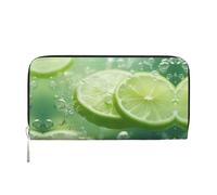 WZYCWB Les pochettes en cuir avec fermeture éclair et porte-cartes sont parfaites pour les voyages ou un usage quotidien, Citron vert doux et frais, Taille unique