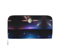 WZYCWB Les pochettes en cuir avec fermeture éclair et porte-cartes sont parfaites pour les voyages ou un usage quotidien, Saturne cosmique, Taille unique