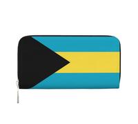 WZYCWB Les pochettes en cuir avec fermeture éclair et porte-cartes sont parfaites pour les voyages ou un usage quotidien, Drapeau des Bahamas, Taille unique