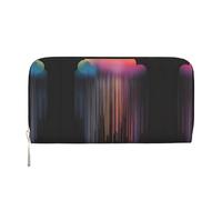 WZYCWB Les pochettes en cuir avec fermeture éclair et porte-cartes sont parfaites pour les voyages ou un usage quotidien, Pluie arc-en-ciel colorée, One Size