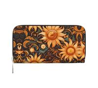 WZYCWB Les pochettes en cuir avec fermeture éclair et porte-cartes sont parfaites pour les voyages ou un usage quotidien, Lignes de tournesol, Taille unique