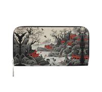 WZYCWB Les pochettes en cuir avec fermeture éclair et porte-cartes sont parfaites pour les voyages ou un usage quotidien, Peinture de paysage traditionnelle, Taille unique