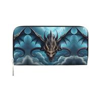 WZYCWB Les pochettes en cuir chauve-souris fantôme noir avec fermeture éclair et porte-cartes sont parfaites pour les voyages ou un usage quotidien, Dragon volant., Taille unique