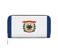 WZYCWB Les pochettes en cuir ciel étoilé avec fermeture éclair et porte-cartes sont parfaites pour les voyages ou un usage quotidien, Drapeau de la Virginie occidentale, Taille unique