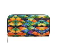 WZYCWB Les pochettes en cuir corail avec fermeture éclair et porte-cartes sont parfaites pour les voyages ou un usage quotidien, Écailles de poisson arc-en-ciel, Taille unique